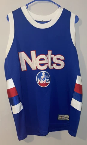 New Jersey Nets Hardwood Classics Team Throwback Jersey Mens Lg/XL Basketball Cover