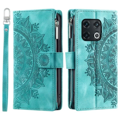 For OnePlus 10Pro Case Datura Leather Zipper Card Slots Flip Wallet Pocket Cover - Image 1 of 4