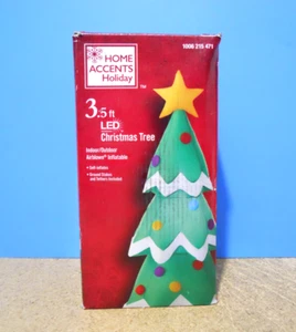 Home Accents Holiday 3.5 FT LED LIT CHRISTMAS TREE AIRBLOWN INFLATABLE - Picture 1 of 3