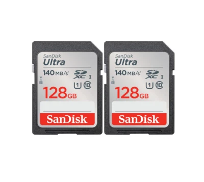 Sandisk Ultra 128GB SDXC Memory Cards Class 10 UHS-I (SDSDUNB-128G-GN6IN) x2 - Image 1 of 4