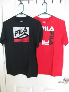 Lot of 2 FILA boys youth size XL 18 short sleeve tees t-shirt Red Black - Picture 1 of 5