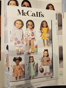 1 NEW McCall's M8309 18" Spring Summer Outfits Doll Clothes Craft Sewing Pattern - Picture 1 of 4