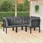 4 Pcs Garden Lounge Set Modular Design Outdoor Furniture Patio Setting Black