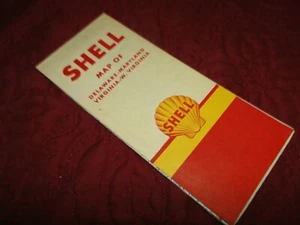 1950er Vintage Shell GAS & ÖL ROAD Karte von DELAWARE MARYLAND WEST VIRGINIA D-9 - Bild 1 von 6