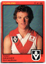 1982 AFL VFL SCANLENS FOOTBALL - 71 Tony DANIHER (SOUTH MELB) MT/NM - ROOKIE