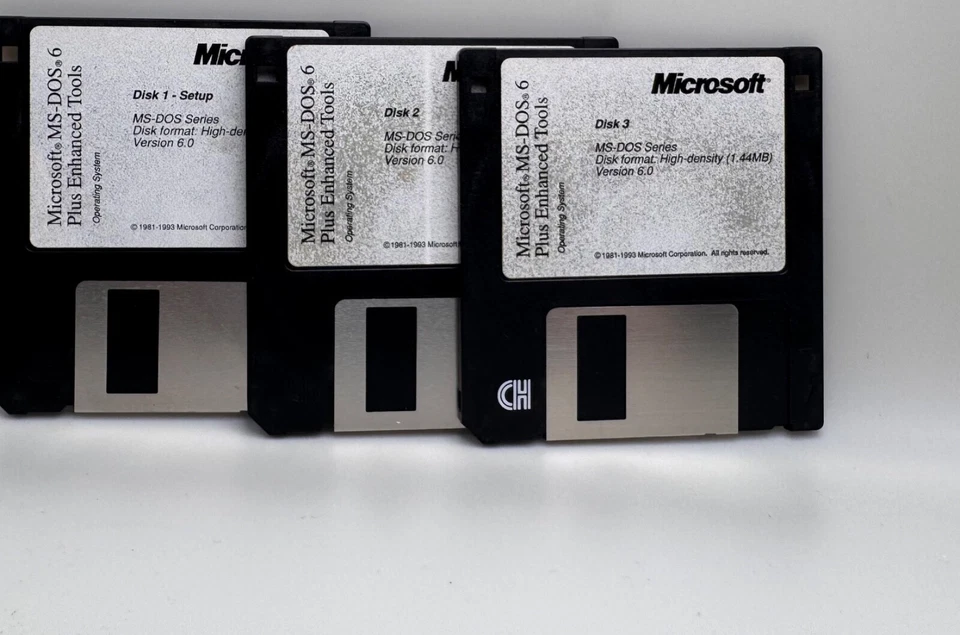 3 Disc Set for Microsoft MS-DOS 6 Operating System + Enhanced Tools 3.5" - Image 1 of 1