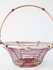 Adorable Small Basket A Eggs Scoubidou Cords 1950 Vintage 50S French Egg Holder