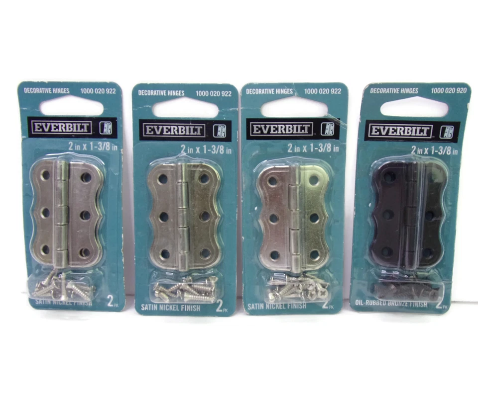 6PK Everbilt 2 in -3/8 Oil Rubbed Bronze Decorative Broad Door Hinges 19804