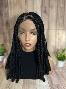 braided wigs for women- knotted end black full lace 16 inches short wig - Picture 1 of 3