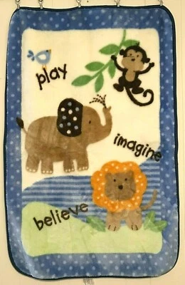 Garanimals Play Imagine Believe Animal de la Selva Suave Cuna Bebé Manta León Mono Foto 1 de 4