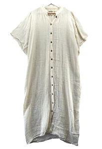 Maxi Vestido Jen's Pirate Booty Foster Abotonado M/L Blanco Transparente Algodón De Gran Tamaño - Imagen 1 de 9