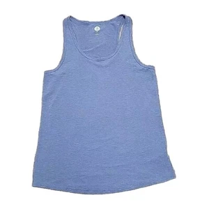Women Lg SO Fitted Racerback Tank Top Heathered Blue Sleeveless Scoop Neck T - Picture 1 of 12