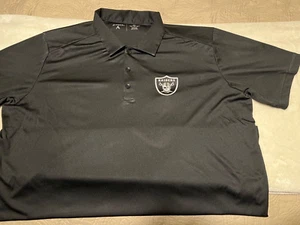 NFL Men’s Las Vegas Raiders Black Antigua Polo Shirt Sz-XL Logo Breathable - Picture 1 of 10