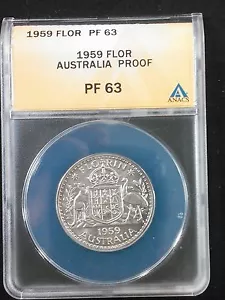 Rare 1959 Australia Proof 1 Florin ANACS PF63 - Picture 1 of 4