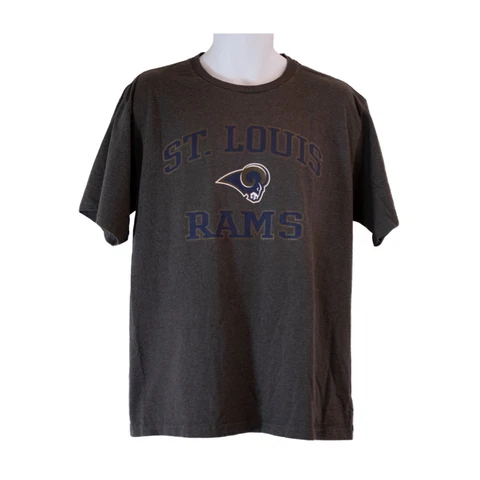 Mens NFL St. Louis Los Angeles Rams Gray Short Sleeve T-Shirt Size L Large Cover
