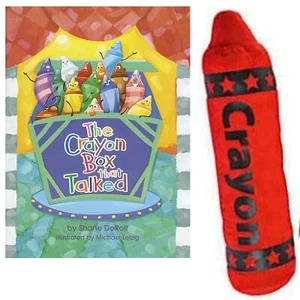 The Crayon Box That Talked Shane Derolf Friendshp Book Red Plush Crayon Gift Set - Picture 1 of 3