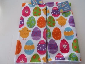 Juego de 2 toallas EASTER EGGS GALORE PAÑOS DE COCINA NUEVO CON ETIQUETAS 12"X25" - Imagen 1 de 2
