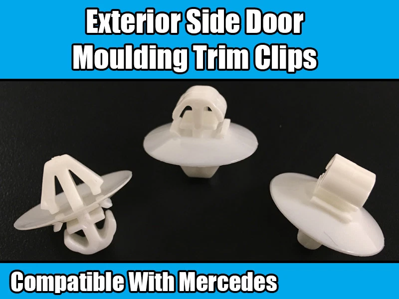 50x CLIPS FOR MERCEDES SPRINTER EXTERIOR SIDE MOULDING DOOR TRIM WHITE PLASTIC - Image 1 of 1