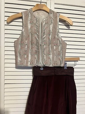 JUEGO DE 2 PIEZAS CHALECO Y FALDA TRAJE MUJER MJ CONCEPT IN SPORTSWEAR TALLA 7 TERCIOPELO Foto 1 de 4