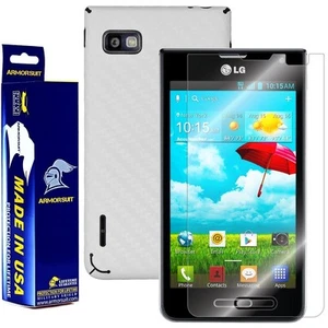 ArmorSuit MilitaryShield LG Optimus F3 (MS659) Screen + White Carbon Fiber Film - Picture 1 of 4