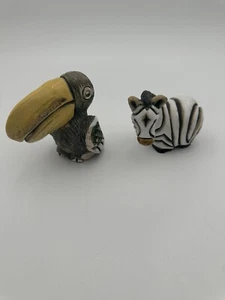 Vintage 1970’s Artesanía Rinconada Striped Zebra And Parrot - Picture 1 of 16