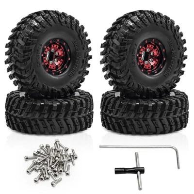1.0" Alloy Wheels Rim Rubber Tire for 1/18 TRX4M SCX24 FMS Ascent-18 RC Car - Image 1 of 4