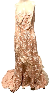 Nina Ricci 2009 Runway Vintage Floral Ruffe Long Gown Maxi Dress US 6 8 / IT 44 - Image 1 of 4