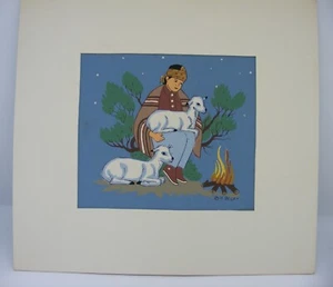 ** Harrison Begay Navajo Shepard Silk-Screen Print 10" X 10.5 * 5 1/4 X 6 ** - Picture 1 of 3
