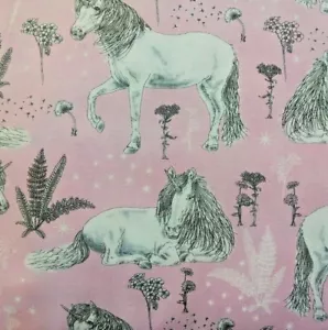 Dibujo Unicornios En Rosa Tela de Algodón para FQ 110cm Ancho Timeless Treasures - Imagen 1 de 4