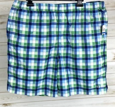 Nuevo Bañador IZOD Para Hombre Forrado Azul Verde y Blanco A Cuadros Talla XL NUEVO CON ETIQUETAS A1510 Foto 1 de 4