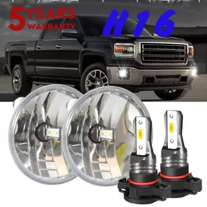 Luces antiniebla LED redondas de 2 piezas para Chevy Tahoe Avalanche Suburban GMC 2007-2014 cromadas - Imagen 1 de 16