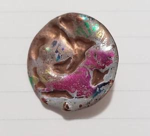 Seven 1" Wide Multi-colored Metal Shank Buttons used for Apparel/Costuming - Picture 1 of 2