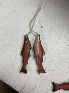 Fisch Weihnachtsbaumschmuck Angeln Forelle Lachs Weihnachten Holz - Bild 1 von 3