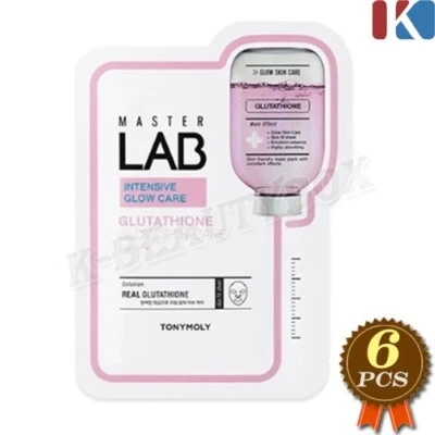 TONYMOLY Master Lab Mask Sheet 19g x 6pcs Glutathione Glow Skin Mask Sheets New - Image 1 of 4