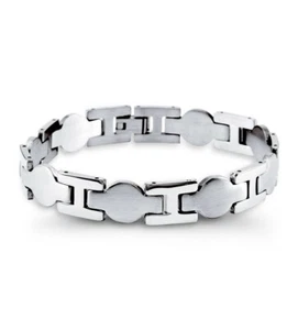 Bracciale uomo moderno acciaio inox lucido maglia massiccia - ssb56 - Foto 1 di 2