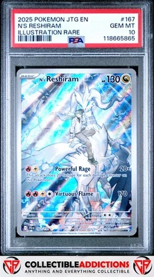 2025 Pokemon Jtg En-Journey Together #167 N'S Reshiram Illustration Rare PSA 10 - Image 1 of 2