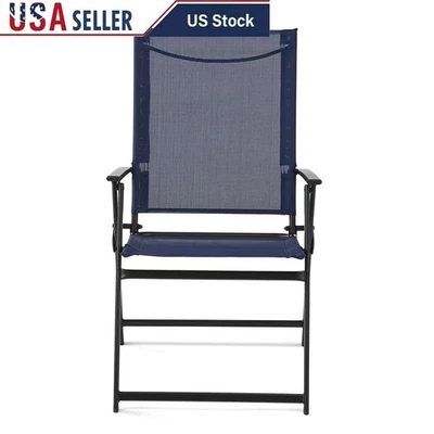 Juego de 2 sillones plegables para patio al aire libre cubierta de jardín nuevo Foto 1 de 4