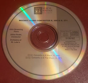 DISC ONLY CD- Mozart: Piano Concertos K.488 A Major & K.271 E Flat (1995) - Imagen 1 de 2