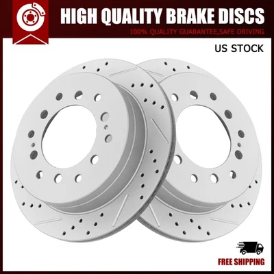 Rotores de disco de freno traseros perforados para Toyota Sequoia 4runner Lexus GX470 2003-2007 Foto 1 de 4