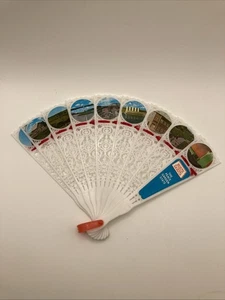 Vintage Hand Fan White Color Plastic Souvenir North Dakota Memorabilia Collector - Picture 1 of 10