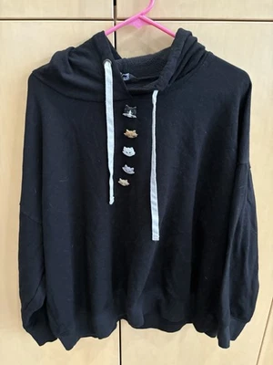 Sudadera con Capucha Negra de David Bitton con Adornos Gato Talla 2 X Mujer’s Foto 1 de 4