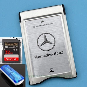 PCMCIA TO SD SDHC CARD Adapter for Mercedes-Benz+Sandisk 32G High Speed +Reader - Picture 1 of 8