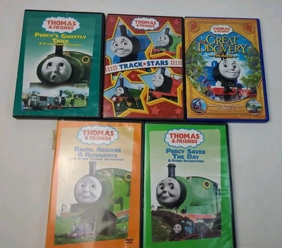 Lot 5 Thomas & Friends DVDs Tank Engine Ghostly Discovery Track Races *POLISHED* - Image 1 of 4