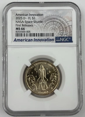 2025 D FLORIDA AMERICAN INNOVATION NASA SPACE  NGC MS 66⭐FIRST RELEASES⭐ - Image 1 of 3