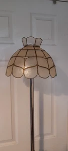 Vintage 70s Capiz Shell Lampshade, Scalloped Edge And Topper, Charming Retro - Picture 1 of 11