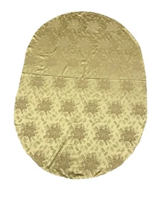 Ovale goldene Tischdecke Weihnachtsstern & Stechpalmenmuster 56 x 82 - Bild 1 von 3