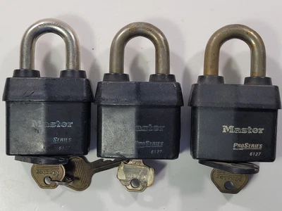 Master Lock Pro Series 6127 with Keys Lot 3 Padlocks - Image 1 of 4
