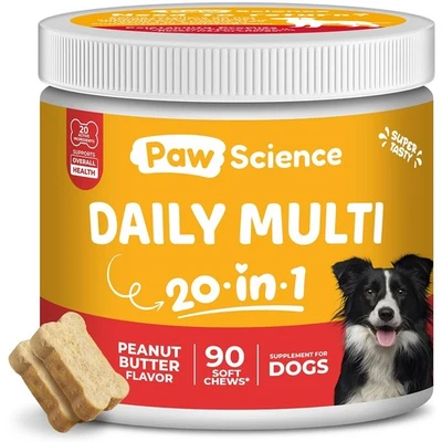 Dog Multivitamin 20 in 1, Dog Vitamins and Supplements, MSM, Dog Food, 90 chews - Image 1 of 4