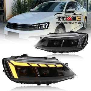 LED Headlights For VW Jetta MK6 Sagitar 2012-2018 Sequential Dynamic Front Lamps - Picture 1 of 17