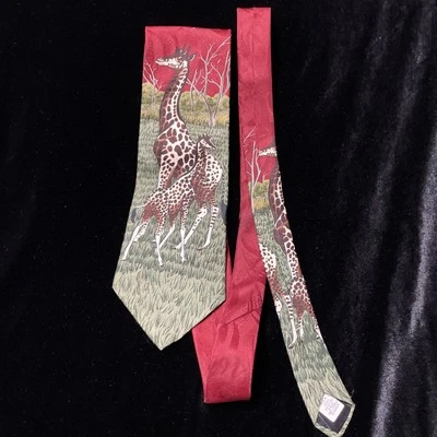 Hombre Animal Tracks Corbata Safari Jirafa Diseño Animales en Peligro  Foto 1 de 4
